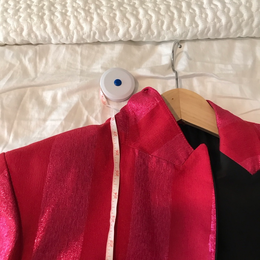 Men’s Mr. Turk pink red stripe festive blazer - Picture 11 of 11